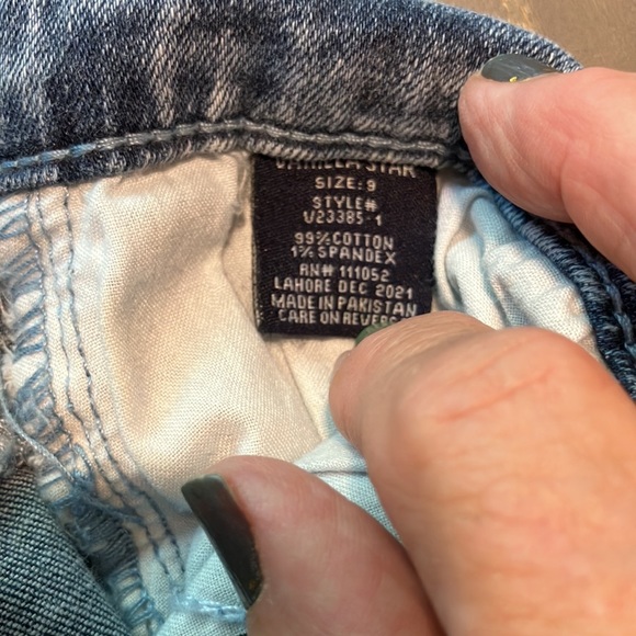 Vanilla Star juniors size 9 seamed front high rise split denim jeans - Picture 6 of 13